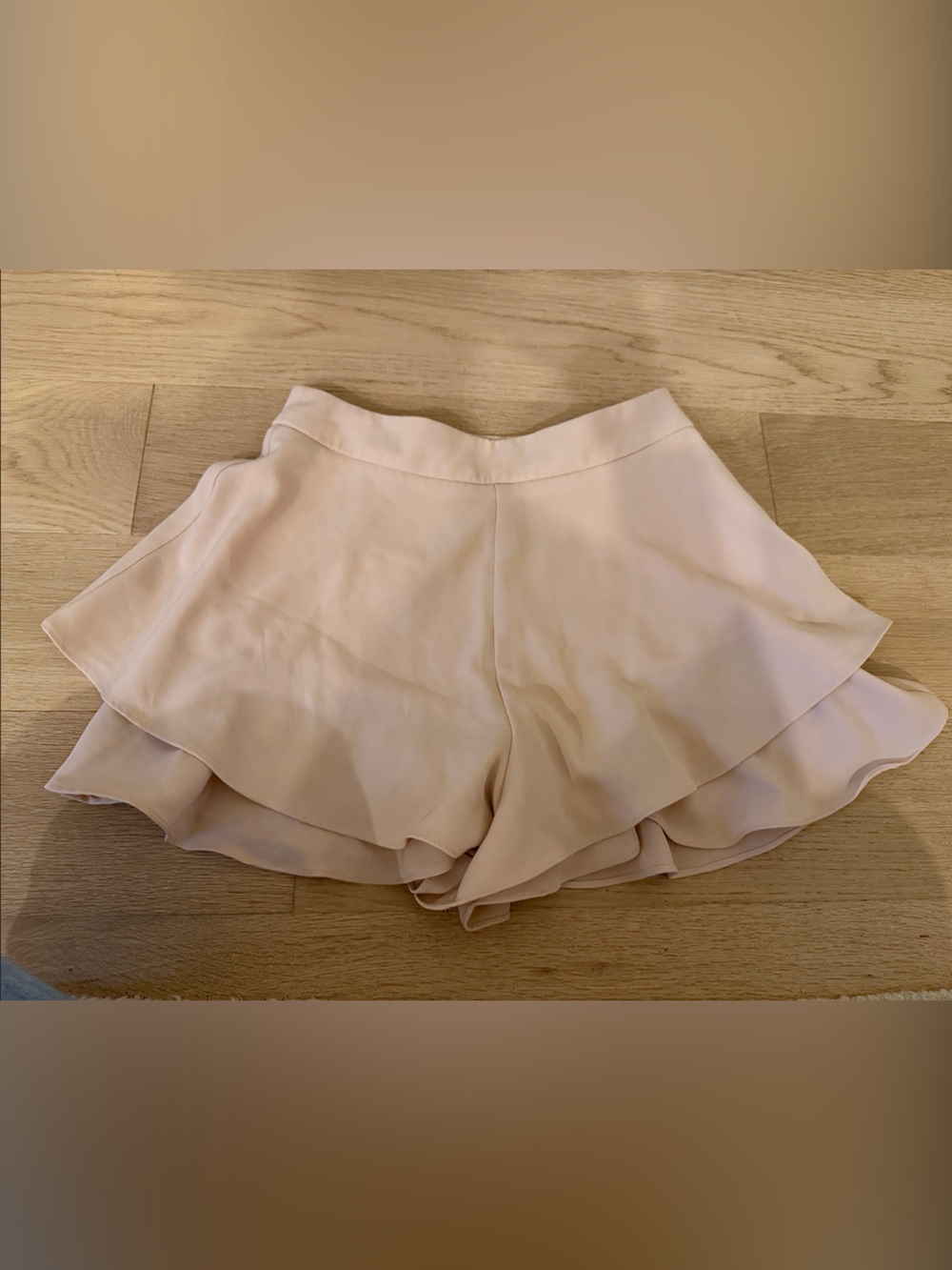 Zara Blush Pink Flowy Ruffle Shorts